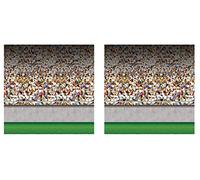 Beistle Lower Deck Stadium Backdrops, 4’ x 30’, 2 Pack - Backdrop for Parties, Photo Backdrop, Easy to Adhere Wall Covering, Photography Background, Sports Party Decoration, Game Day Decoration