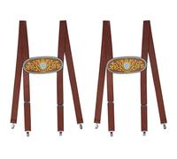 Beistle Men's Pair of Braces for Oktoberfest Costume Accessories, Brown/Blue/Gold/White, One Size (Pack of 2)
