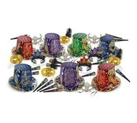 Beistle Midnight Masquerade New Year's Eve Assortment For 50 People, Party Favors and Supplies, NYE Photo Booth Props, Made In USA Since 1900
