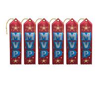 Beistle MVP Award Ribbons, 2 by 8-Inch, 6-Pack
