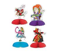 Beistle Pack of 4 Alice in Wonderland Mini Centerpieces - Party Decorations