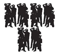 Beistle Pack of 6 Life Size Paparazzi Stand-Up with Easel, Hollywood Theme Party Decorations, Photo Booth Props for Halloween Parties, Movie Night, 63"