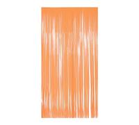 Beistle Plastic Fringed Tinsel Curtain, Photo Backdrop for Birthday 80's Theme Party Supplies, 1980's Decorations, 6' 4.5" x 3' 3", Neon Orange