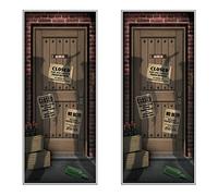 Beistle Plastic Speakeasy Door Covers, 5’ x 30”, Set of 2 - Jazz Up Your Entryway with Prohibition Era Decorations - Roaring 20's Party Décor, Gatsby-Themed Parties, Vintage Gangster Wall Prop