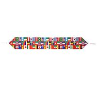 Beistle Printed International Flag Table Runner, Paper, Blue, White, Red, Black, Green, 11" x6'