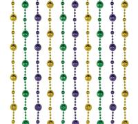 Beistle S50377-GGPAZ2 Disco Ball Bead Curtains 2 Piece, Plastic, Green/Gold/Purple