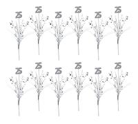 Beistle S52177-25AZ12 12 Piece Glittered Number 25 Metallic Star Spray Centerpieces for Anniversary Party, 25th Birthday Decorations, Plastic Wire, Silver