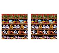 Beistle Santa’s Workshop Wall Backdrops, 4’ x 30’, 2 Pack - Photo Backdrop, Easy to Adhere Wall Covering, Party Decor, Christmas Decorations, Christmas Backdrop, Holiday Backdrops