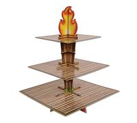 Beistle Tiki Torch Cupcake Stand Luau Theme Cake Holder Display Hawaiian Tropical Party Supplies 15.25" x 11.25"