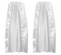 Beistle White Fabric Capes - 2 Pack, Lightweight Polyester Costume Capes with Tie Closures, Hero Accessories for Halloween, Cosplay, Theatrical Costumes, Group Themes & Photo Booth Props, 30"