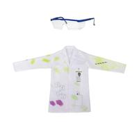 Beisto Lab Coat Scientist Costume with Goggle Science Experiments Scientist Halloween Cosplay Dress Up Costume for Adult Teens