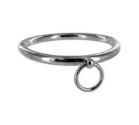 BEISUYA Silver Stainless Steel BDSM Collar with O Ring,Smooth Heavy Male/Female Bondage Collars, Lockable Restraint Play Adult Sex Toys, 2 Sizes (female)