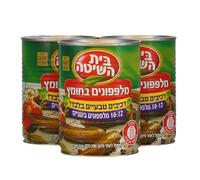 Beit Hashita 3 Pack Medium Cucumbers in Vinegar, Whole Pickled Cucumbers, Savoury Mediterranean-Style Vinegar, 3 Pack (10-12 Cucumbers per Can, 560g Each) - Kosher