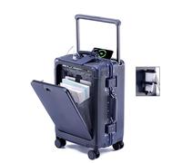 BEITH Front Open Hardside Luggage, BS849-2 Aluminium Frame Suitcase with Cup Holder, USB/Type-C, Wide Tie Rod, PC Shell, TSA Customs Lock, 360° Double Spinner Wheels, Soft Handle, Waterproof