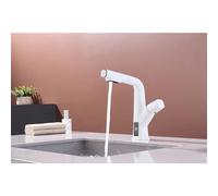 BEITH Pull-out Basin Taps, Modern 2 Modes Bathroom Sink Tap, 360° Swivel Mixer Faucet, Basin Mixer Tap with Digital Display, Single Lever Basin Faucet with Supply Hose, Height Adjustable