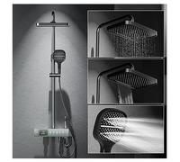 BEITH Thermostatic Shower Faucet Set, 5 Functions Piano Keys Shower System, 33x22cm Rain, Waterfall Shower Head, Digital Display, Hydroelectric Power, with Waterfall Bathtub Faucet, Spray Gun