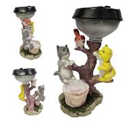 Beito Garden Statues Cat Solar Light Cat Solar Statue Solar Garden Ornaments Solar Garden Light Solar Lights Animal Climbing Garden Statue Cute Cat Figure Ornament With Led Lantern Decorations