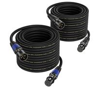 BEITSZ 2 Pack 30m 3-Pin XLR Male to Female Balanced Microphone Cables | Dual-Shielded 24AWG Oxygen-Free Copper,Colour-Coded Connectors,Durable Zinc Alloy Connectors,Flexible Heavy-Duty PVC Jacket