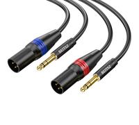BEITSZ 2 Pack 6.35mm TRS Jack to XLR Male Cable, Balanced Audio Lead, 5m