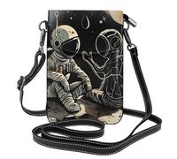 BEIVGOXL Astronaut And Alien Printed Small Crossbody Bags Cell Phone Purses For Women - Leather Phone Bag Credit Card Slots Cellphone Wallet