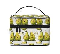BEIVGOXL Cat Printed Makeup Bag, Large Capacity Cosmetic Bag for Travel, Waterproof Makeup Organizer with Multiple Pockets (9x6.5x6.2 Inch),Toiletries, and Essentials Storage, Cartoon Pears, One Size