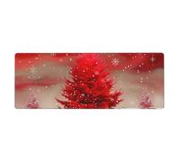 BEIVGOXL Christmas Tree Red Printed Kawaii Anime & Individuality Desk Mat 11.8"X31.5" Non-Slip Rubber Keyboard Pad & Computer Desk pad, for Home, Office,Study,Gaming