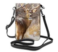 BEIVGOXL Free Whitetail Deer Printed Small Crossbody Bags Cell Phone Purses For Women - Leather Phone Bag Credit Card Slots Cellphone Wallet