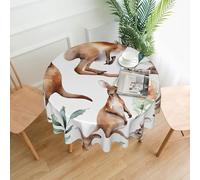 BEIVGOXL Funny Cartoon Kangaroo Zoo Printed Deluxe Decorative 60in Round Tablecloth Washable Spillproof Wrinkle Free Ideal for Home, Banquet, Restaurant, Wedding