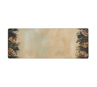 BEIVGOXL Pine Cone Border Printed Kawaii Anime & Individuality Desk Mat 11.8"X31.5" Non-Slip Rubber Keyboard Pad & Computer Desk pad, for Home, Office,Study,Gaming