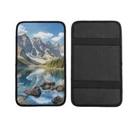 BEIVGOXL Rocky Mountains Printed Auto Center Console Cover, Universal Waterproof Car Armrest Box Pad, Car Interior Accessories,Car Armrest Seat Box Cover Protector for Most Vehicle SUV Truck Car