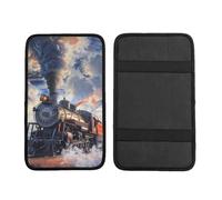 BEIVGOXL Steam Train Clouds Printed Auto Center Console Cover, Universal Waterproof Car Armrest Box Pad, Car Interior Accessories,Car Armrest Seat Box Cover Protector for Most Vehicle SUV Truck Car