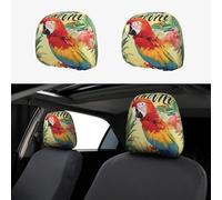 BEIVGOXL Summer Parrot Pineapple Bird Printed 2 Pcs Car Headrest Cover, Soft Elastic Headrest Covers for Cars, Universal Fit, Easy Install, Protective Car Accessories for Most Vehicles