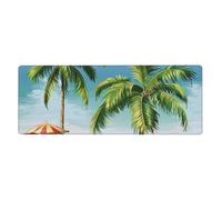 BEIVGOXL Tropical Palm Tree Printed Kawaii Anime & Individuality Desk Mat 11.8"X31.5" Non-Slip Rubber Keyboard Pad & Computer Desk pad, for Home, Office,Study,Gaming