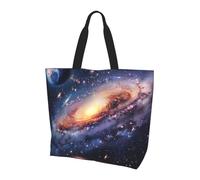 BEIVGOXL Universe Galaxy Outer Space Printed Tote Bags for Women,Reusable Grocery Shopping Bags,Multi Use Large Capacity Casual Shoulder Handbags with Inner Pockets