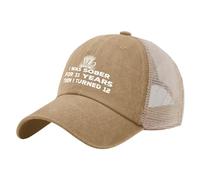 BEIXBE Dad Hat 'I Was Sober for 11 Years Then I Turned 12' Trucker Mesh Cap for Men, Summer, Khaki, One Size