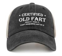 BEIXBE Funny Hat Certified Old Fart Hat for Men Baseball Hats Graphic Cap, Black-2, One size
