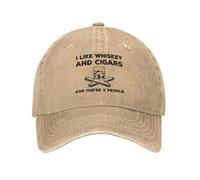 BEIXBE Funny Hat I Like Whiskey and Cigars and Maybe 3 People Hat Women Dad Hats Cute Hat, Natural-4, One size