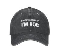 BEIXBE Funny Hat of Course Im Right Im Bob Hat Men Baseball Cap Cute Cap, Black, One Size