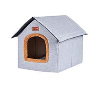 BEIXIHappygrowth Outdoor Cat House, Weatherproof Cat House,Winter Warm Cat House for Outdoors, Portable Folding Winter Pet Shelter for Cats Kittens Small Animals (A)