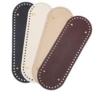 beiyaiey 4Pcs Bag Bottom Base Pads, 4 Colors Oval Crochet Bag Bottom PU Leather Bottom Shaper Pad 10x4.7inch