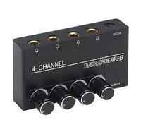 beiyaiey Headphone Amplifier Compact Stereo Earphone Amplifier Audio Amplifier 4 Channels for 6.35MM Jack with Volume Control Easy Install Easy to Use