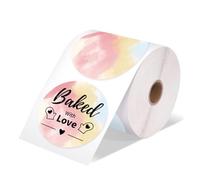 beiyaiey Shipping Label Printer Label Sticker Round Label Square Label DIY Logo Design 5X3 Mixed Dyeing 500Pcs Easy Install