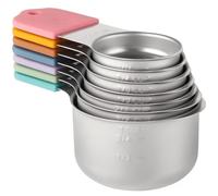 beiyaiey Stainless Steel Measuring Cups Heavy Duty Metal Measuring Cups for Dry and Liquid Ingredients (Multicolor)