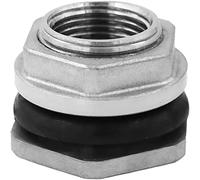 beiyaiey Water Tank Connector Bulkhead Fitting SUS304 Stainless Steel Thru-Bulk Fitting for Rain Barrels,Aquariums 3/4inch