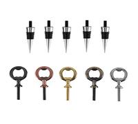 beiyaiey Wine Stopper,Blank Bottle Opener Chrome Bottle Stopper Opener Set Hardware for Wedding Wine Wood Turning DIY