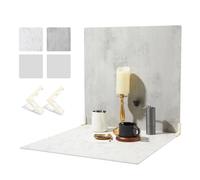 BEIYANG 2 PCS Photo Backdrop Boards with 2 PCS Brackets for Flat Lay or Food Photography Background