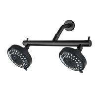 Beiyi Double Shower Head, Matte Black, 2 Person Shower Head with Built-in Valve, High Pressure Dual Shower Head for Couples