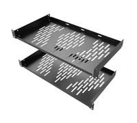 Beiyier 2PCS 1U Universal Rack Shelf, 10" Deep Vented Cantilever Tray, for 19” Network Equipment Rack & Cabinet (Black), BY-SH1U1002