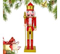 Beiykhera Christmas Decorations Nutcracker Ornaments,Wooden Nutcracker Figures Soldier | Statue Table Centerpiece for Counter Fireplace Window Shelf Countertop Tabletop Kitchen