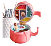 Beiykhera Doll House Small | with Lid Resin Decorative Portable Cup Shape | Funny Pretend Playhouse | for Travel Home Kindergarten Preschool Daycare Desktop Living Room